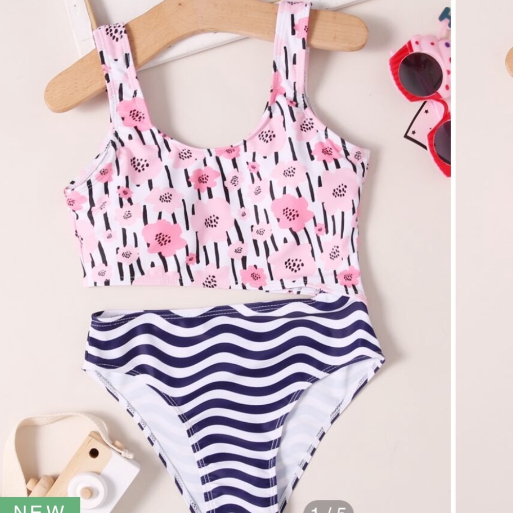 (11/12) Girls Cut Out Swimsuit (New in Package)